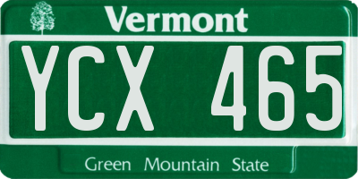 VT license plate YCX465