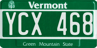 VT license plate YCX468