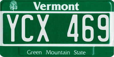VT license plate YCX469