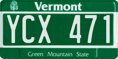 VT license plate YCX471