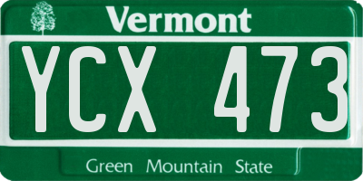 VT license plate YCX473