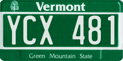 VT license plate YCX481