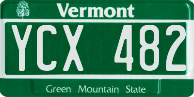 VT license plate YCX482