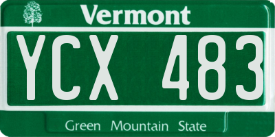 VT license plate YCX483