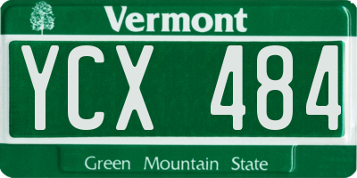 VT license plate YCX484