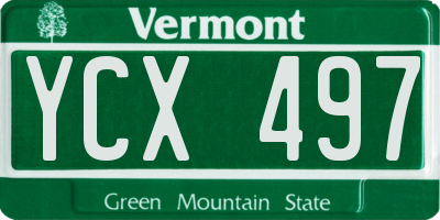 VT license plate YCX497