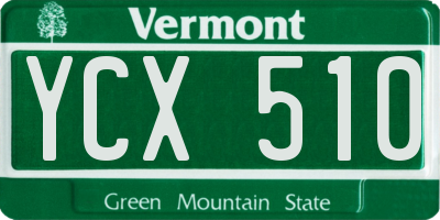 VT license plate YCX510