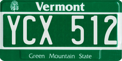 VT license plate YCX512