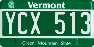 VT license plate YCX513