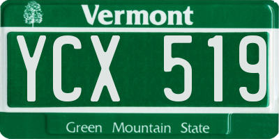 VT license plate YCX519
