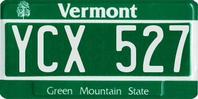 VT license plate YCX527
