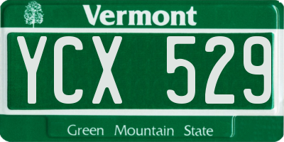 VT license plate YCX529
