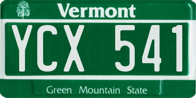 VT license plate YCX541
