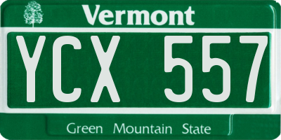VT license plate YCX557