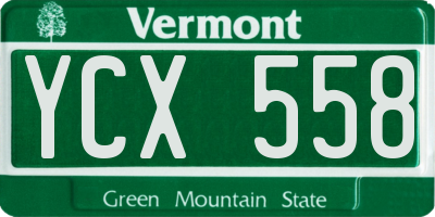 VT license plate YCX558