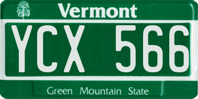 VT license plate YCX566