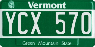 VT license plate YCX570