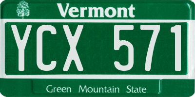 VT license plate YCX571
