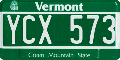 VT license plate YCX573