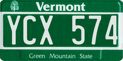 VT license plate YCX574