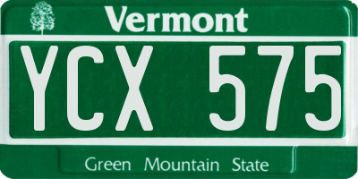 VT license plate YCX575