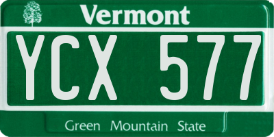 VT license plate YCX577