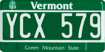 VT license plate YCX579