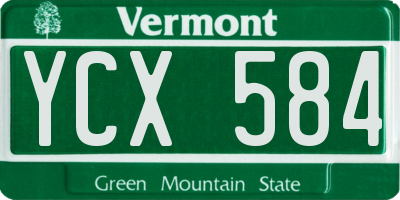 VT license plate YCX584