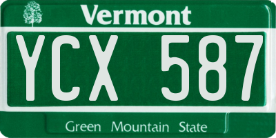 VT license plate YCX587