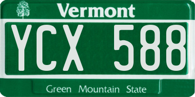 VT license plate YCX588