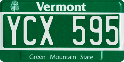 VT license plate YCX595