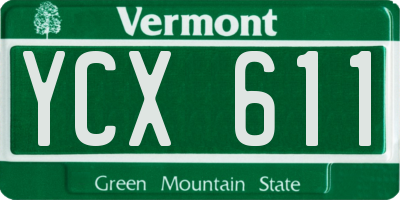 VT license plate YCX611