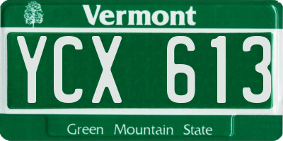 VT license plate YCX613
