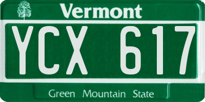 VT license plate YCX617