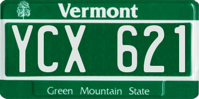 VT license plate YCX621