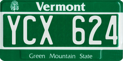 VT license plate YCX624