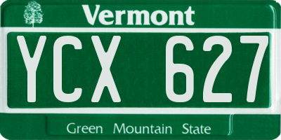 VT license plate YCX627