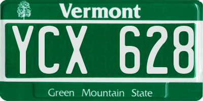 VT license plate YCX628