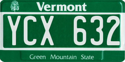 VT license plate YCX632