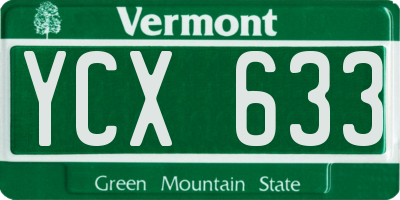 VT license plate YCX633