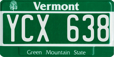 VT license plate YCX638
