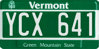 VT license plate YCX641