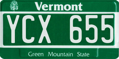 VT license plate YCX655