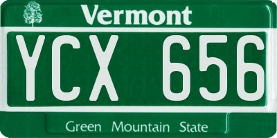 VT license plate YCX656