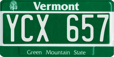 VT license plate YCX657