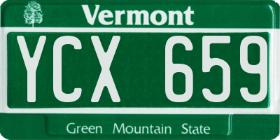 VT license plate YCX659