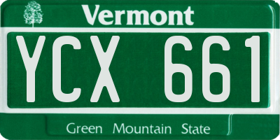 VT license plate YCX661