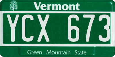 VT license plate YCX673