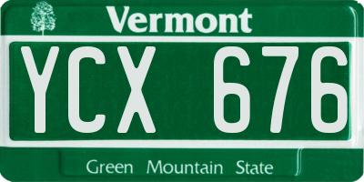 VT license plate YCX676