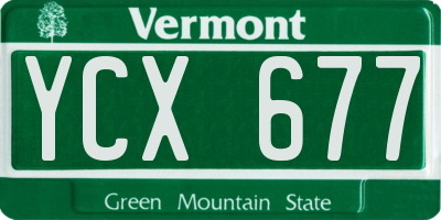 VT license plate YCX677